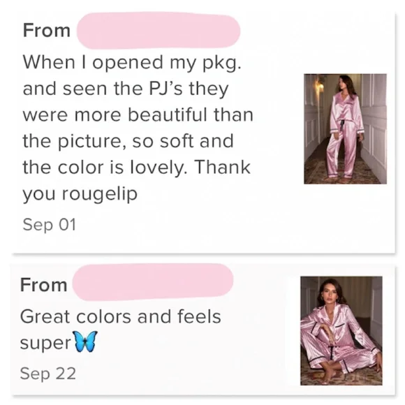 Satin Pink Stripes Women's Pajamas Set - Picture 10 of 12